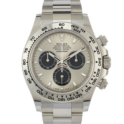 rolex cosmograph daytona schwarz weißgold armband|rolex daytona white gold price.